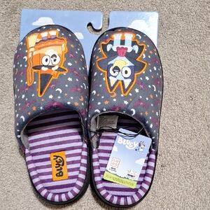 Lucy Woman's Slippers - Gray and Purple Fun Design